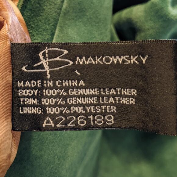 B. Makowsky Green Suede Hobo Shoulder Bag - Picture 9 of 11